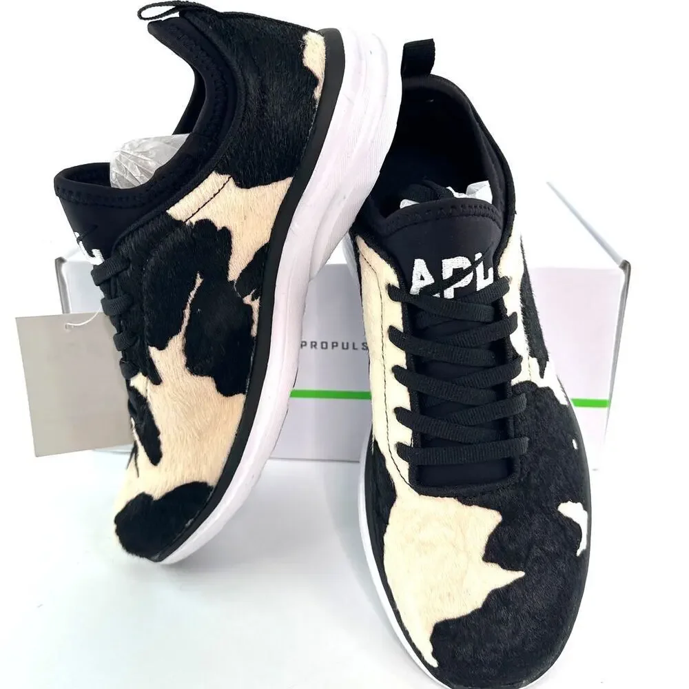 APL Women's Deep Brown White Cow Iconic Phantom Sneakers Size 6.5